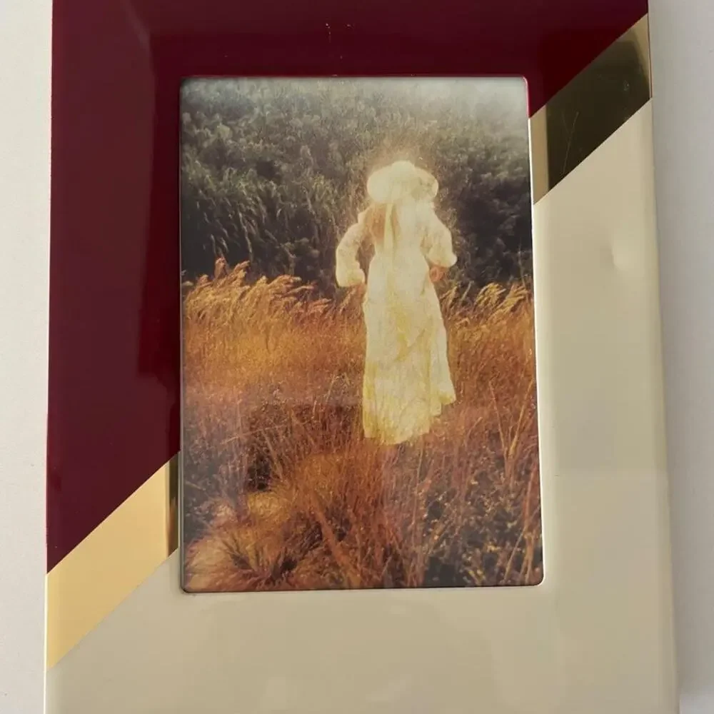 Gold and burgundy geometric picture frame  - Made in Italy